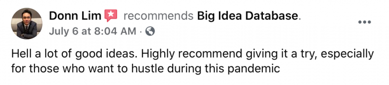 Review of our business ideas