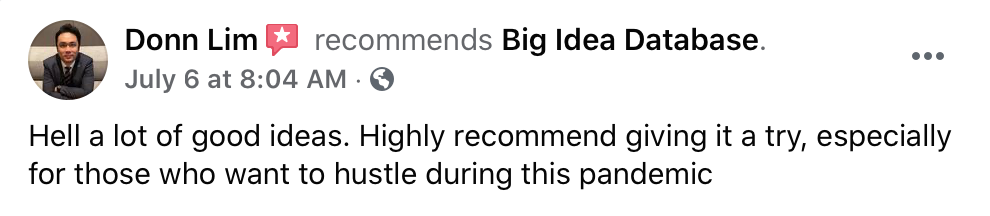 Review of our business ideas
